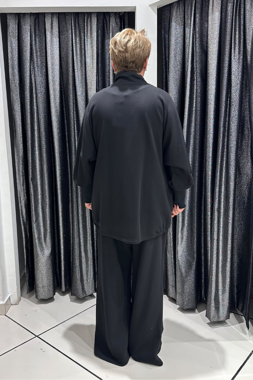 Selma Büyük Beden Modern Desen İşlemeli Fermuarlı Takım