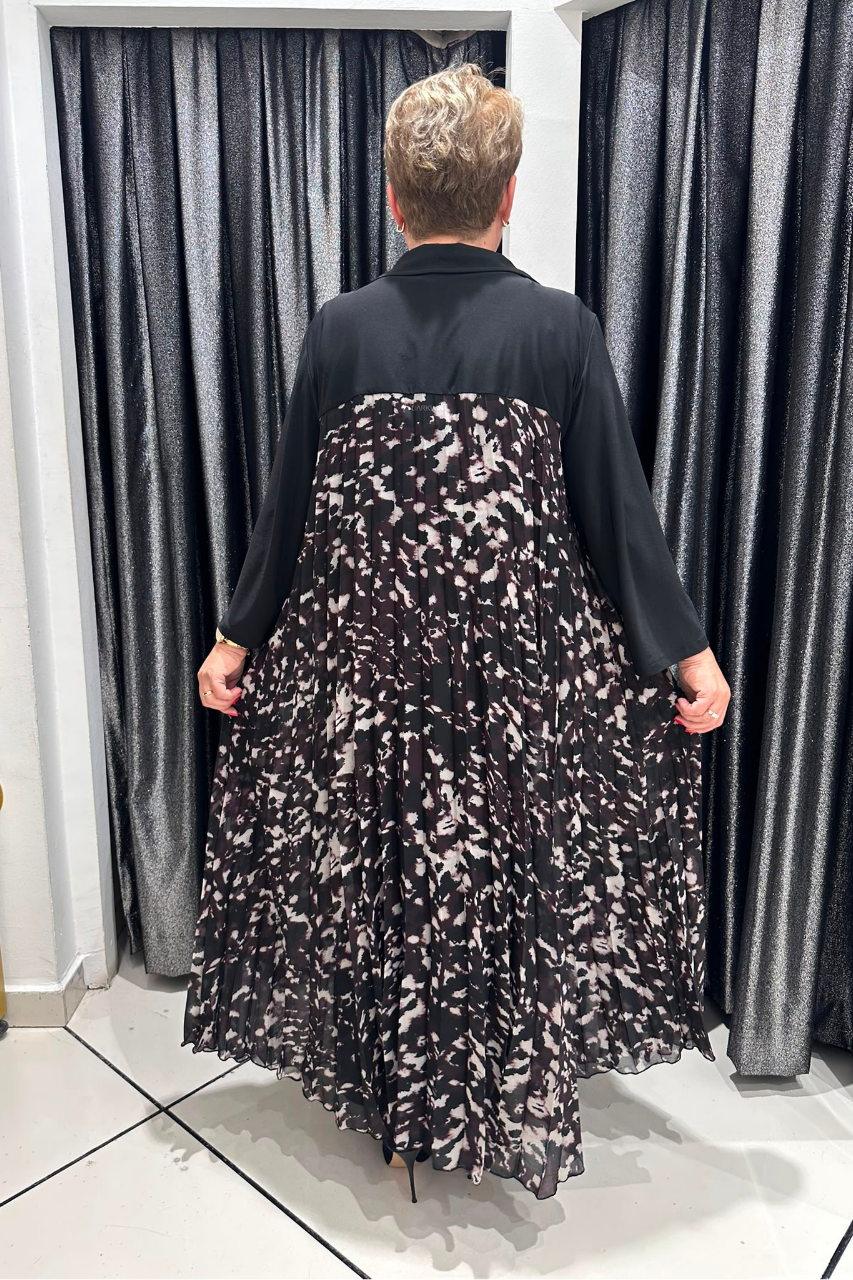 Selma Büyük Beden Örme Plise İçlikli Elbise