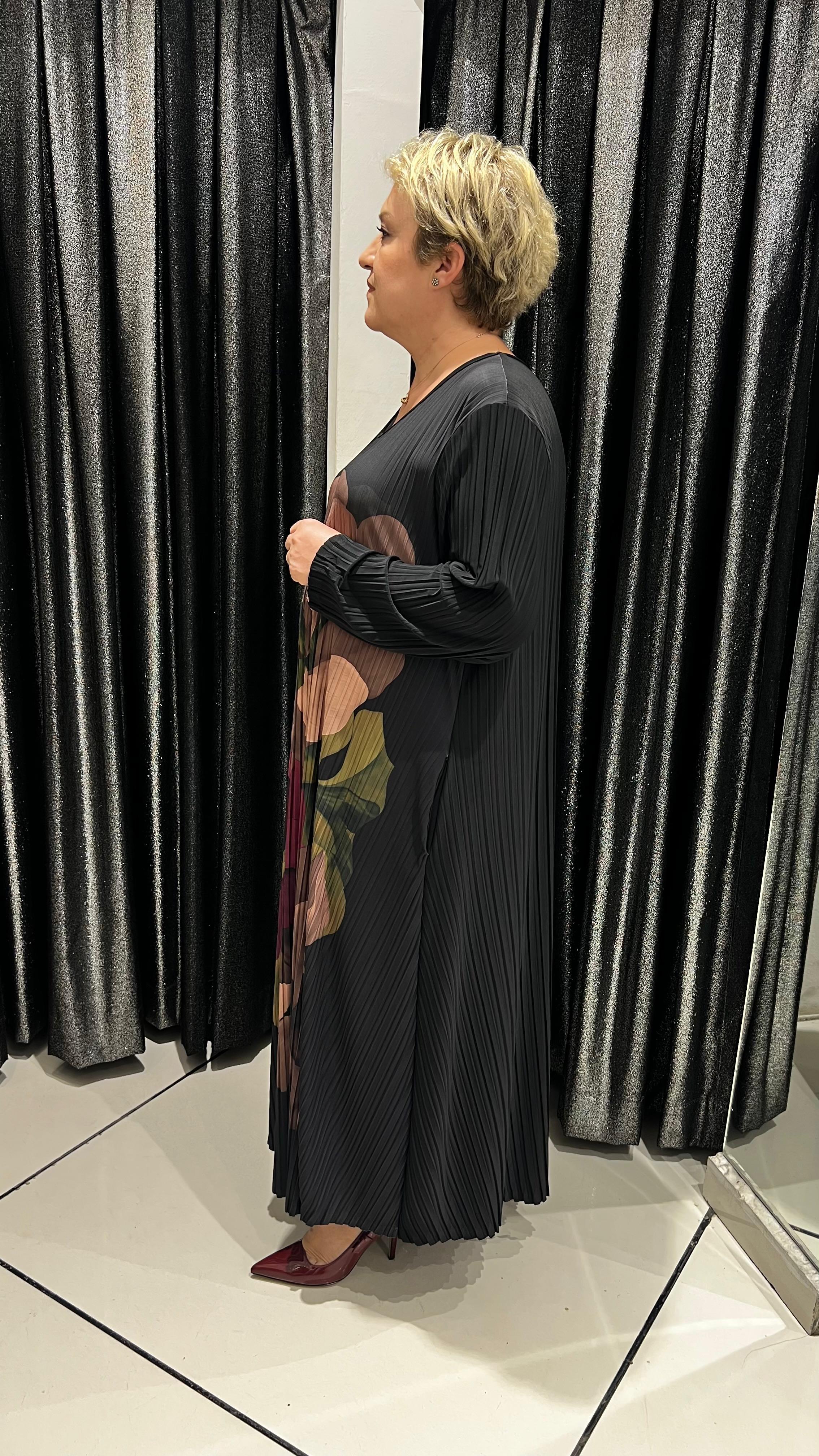 Selma Büyük Beden Özel Tasarım Desenli Elbise