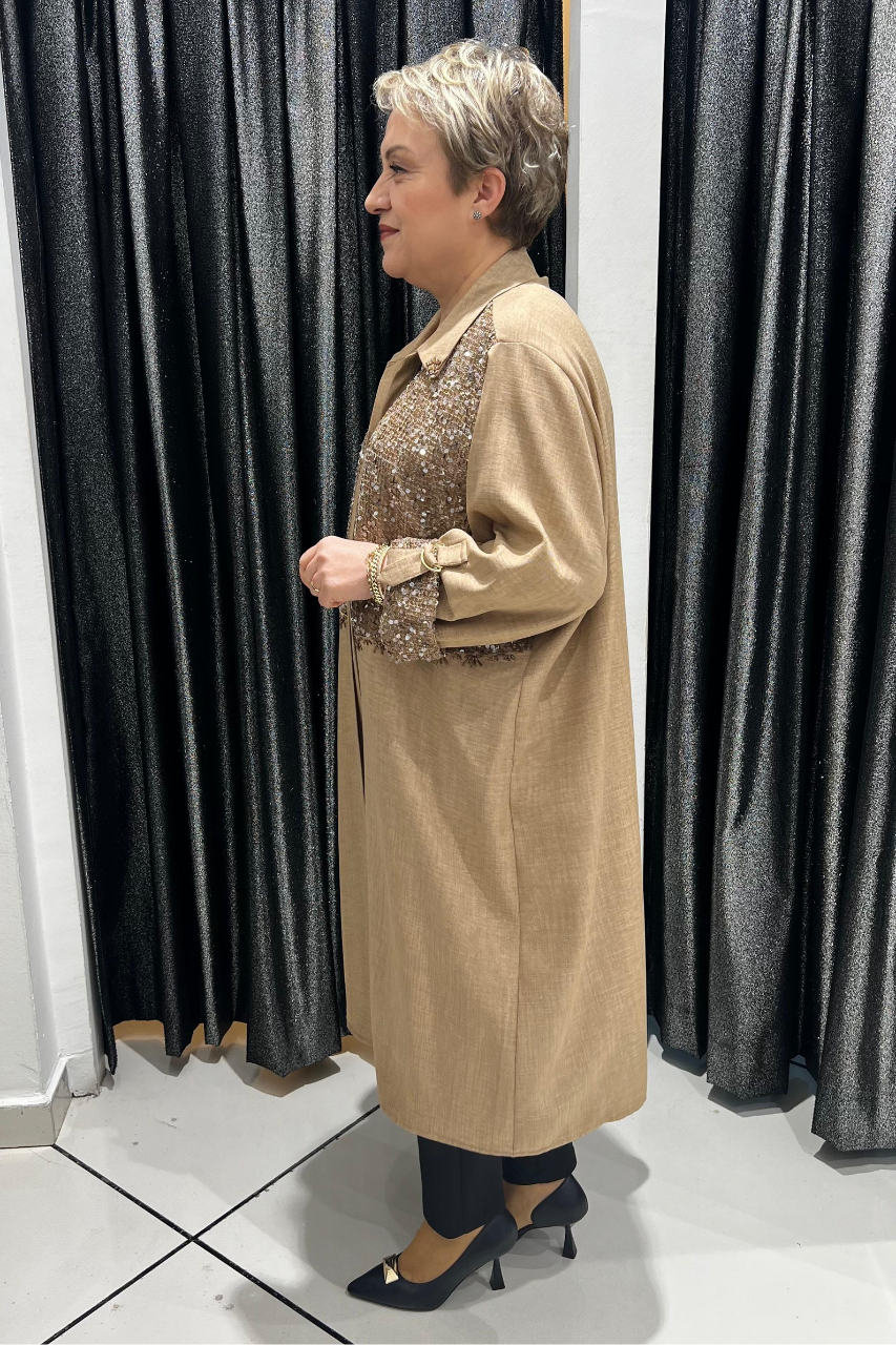 Selma Büyük Beden Payet Detaylı İçli Dışlı Takım