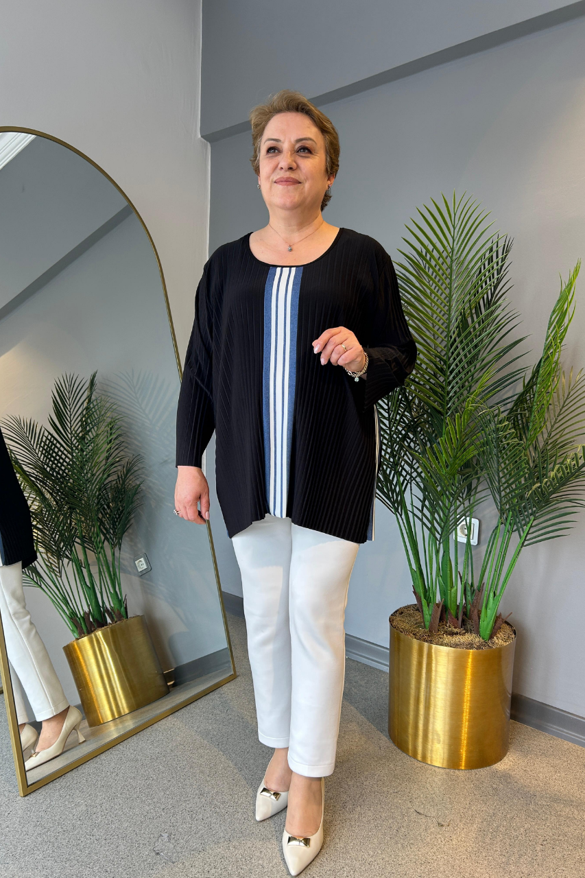 Selma Büyük Beden Plise Bluz