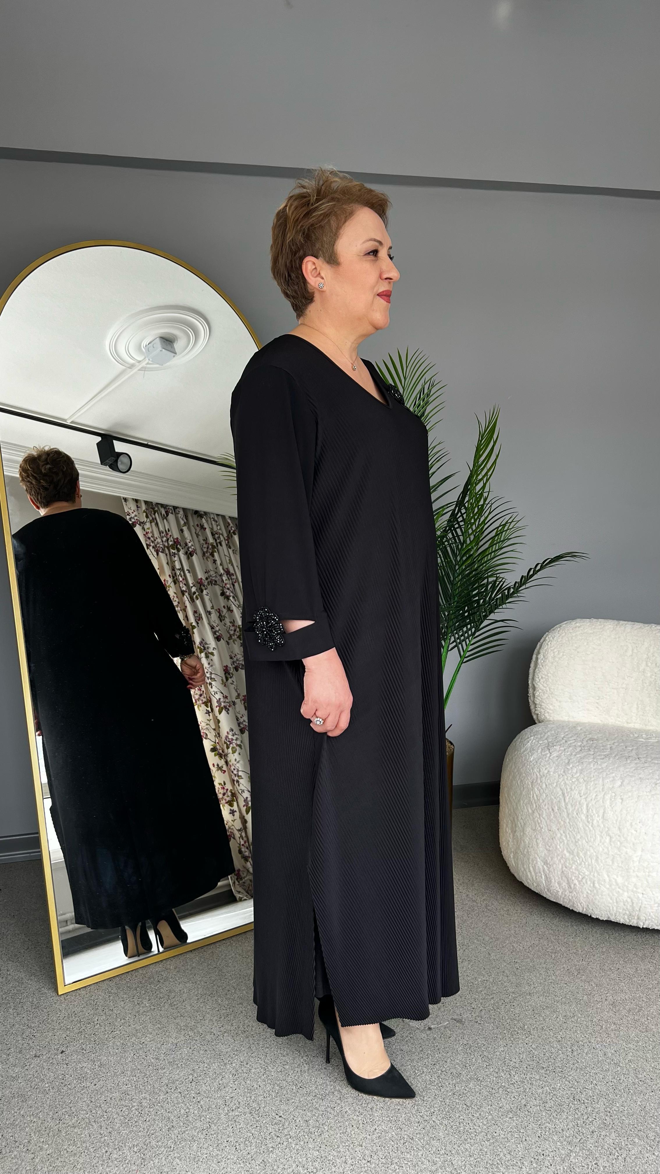 Selma Büyük Beden Plise Elbise