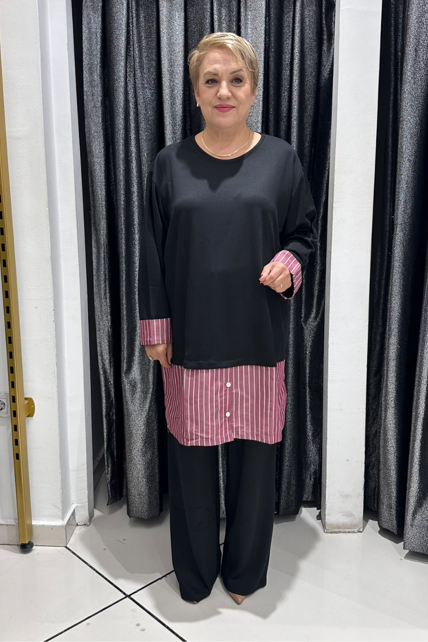 Selma Büyük Beden Rahat Kesim İkili Takım