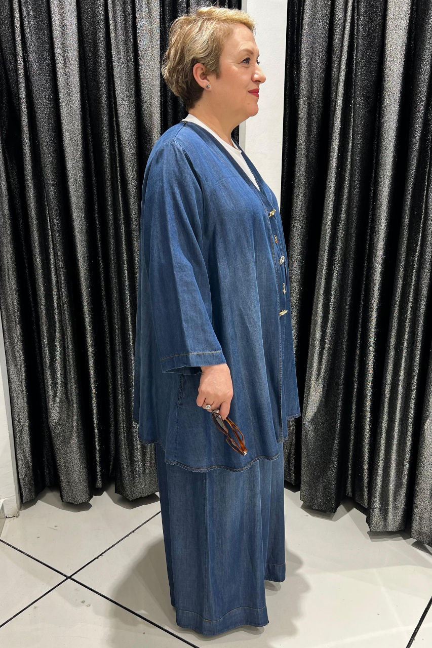 Selma Büyük Beden Rahat Kesim Kot Takım
