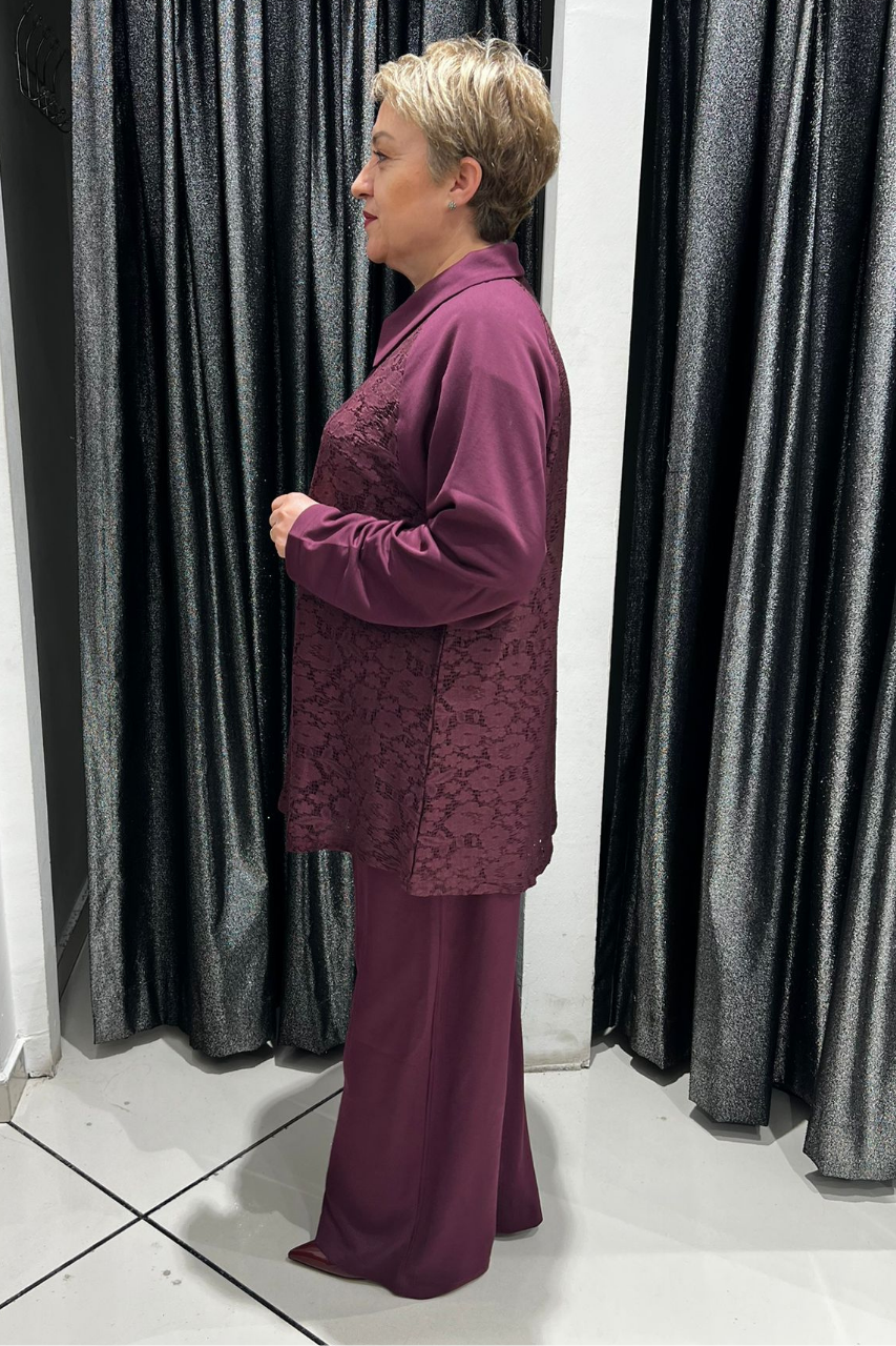 Selma Büyük Beden Rahat Kesim Üçlü Takım