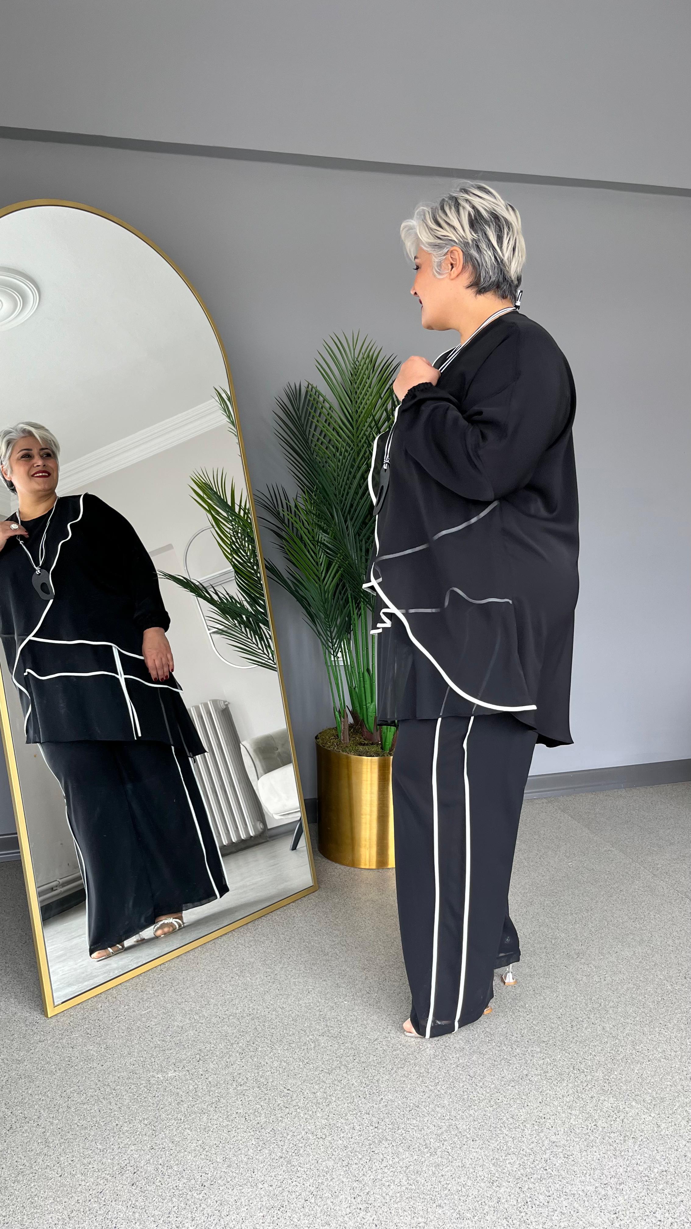 Selma Büyük Beden Şifon Alt-Üst Takım