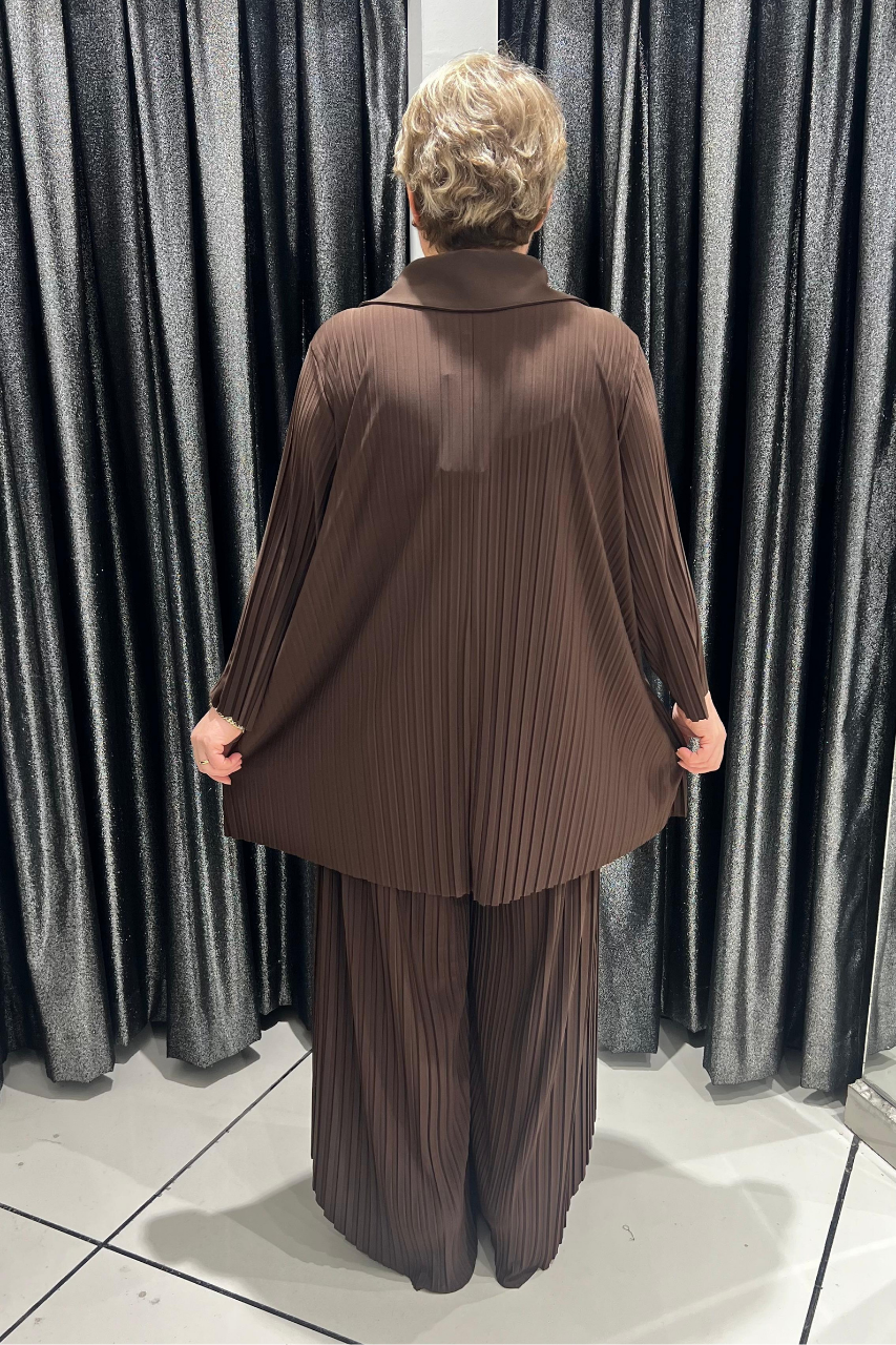 Selma Büyük Beden Şık Alt Üst Pileli Takım