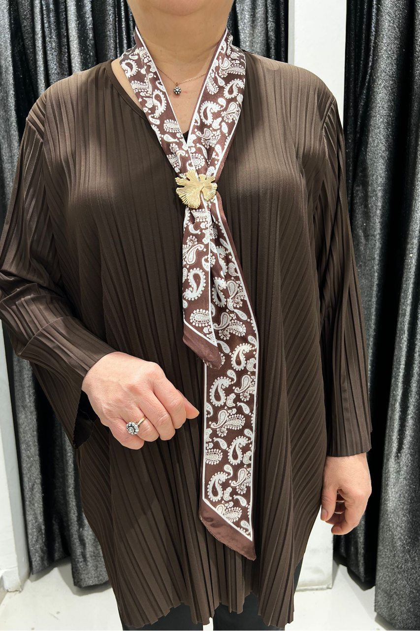 Selma Büyük Beden Şık Bluz - Fular Hediyeli