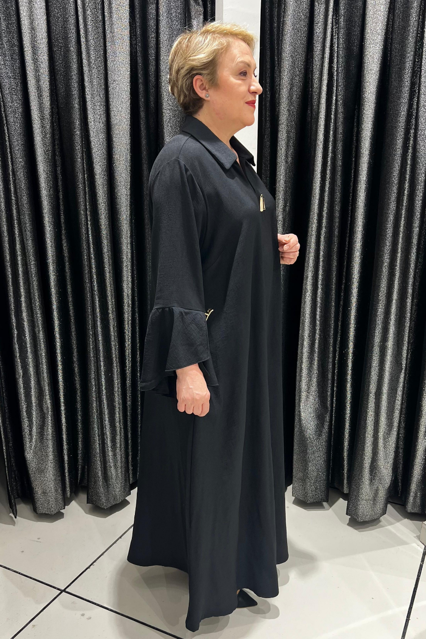 Selma Büyük Beden Şık Detaylı Elbise