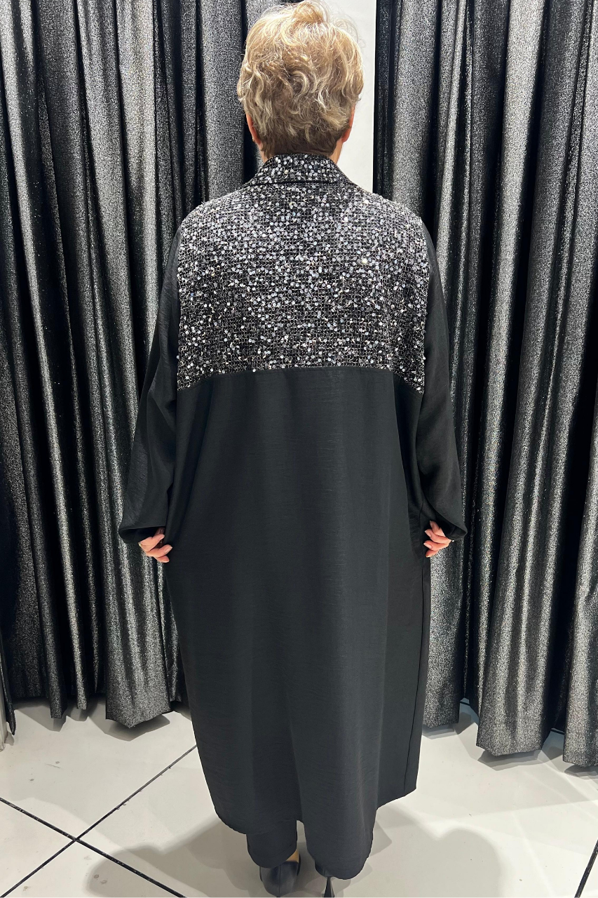 Selma Büyük Beden Şık Detaylı Hırka/Kap