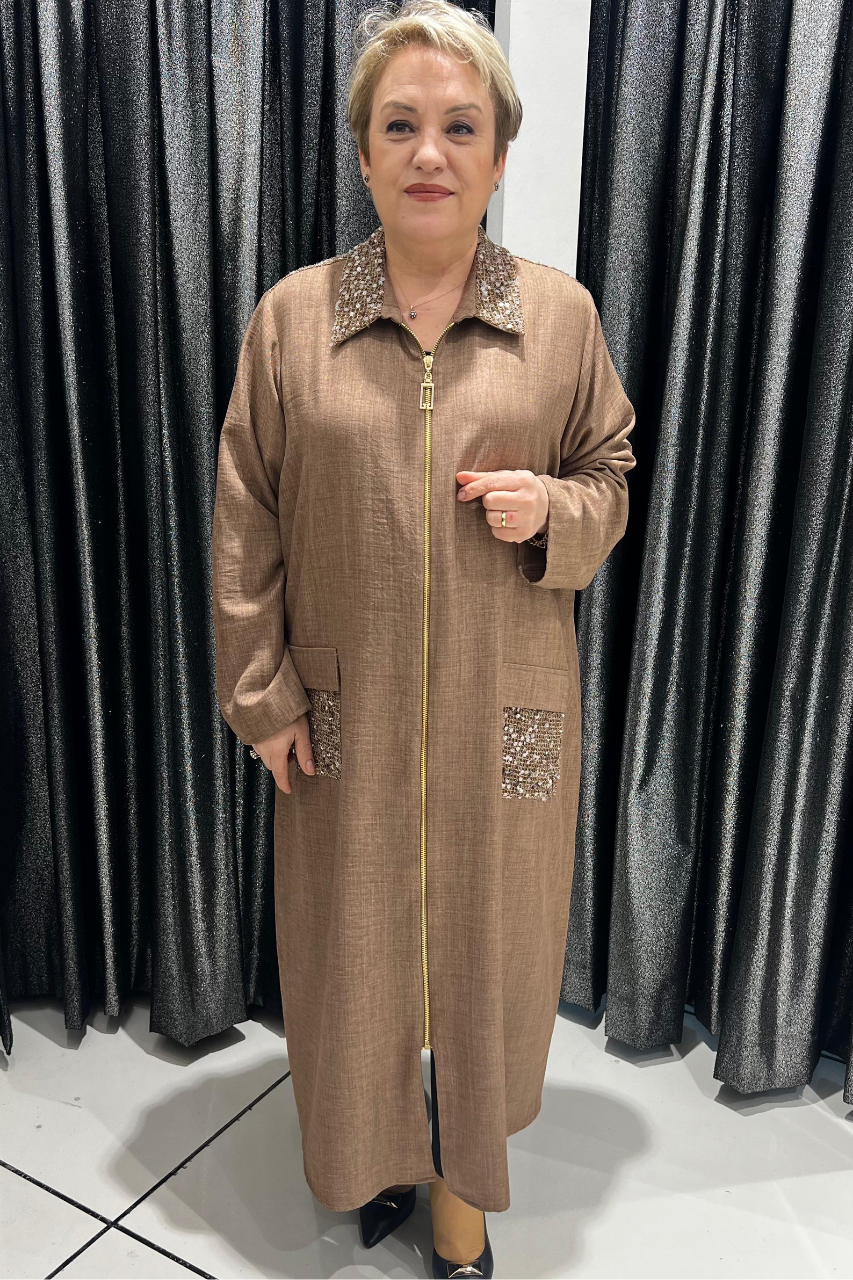 Selma Büyük Beden Şık Detaylı Hırka/Kap