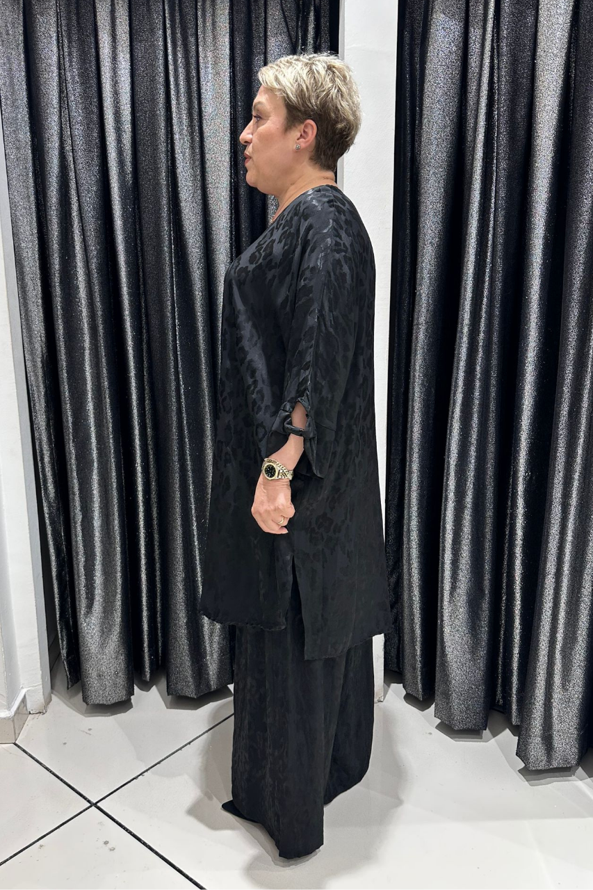 Selma Büyük Beden Şık Pamuk Saten Alt Üst Takım