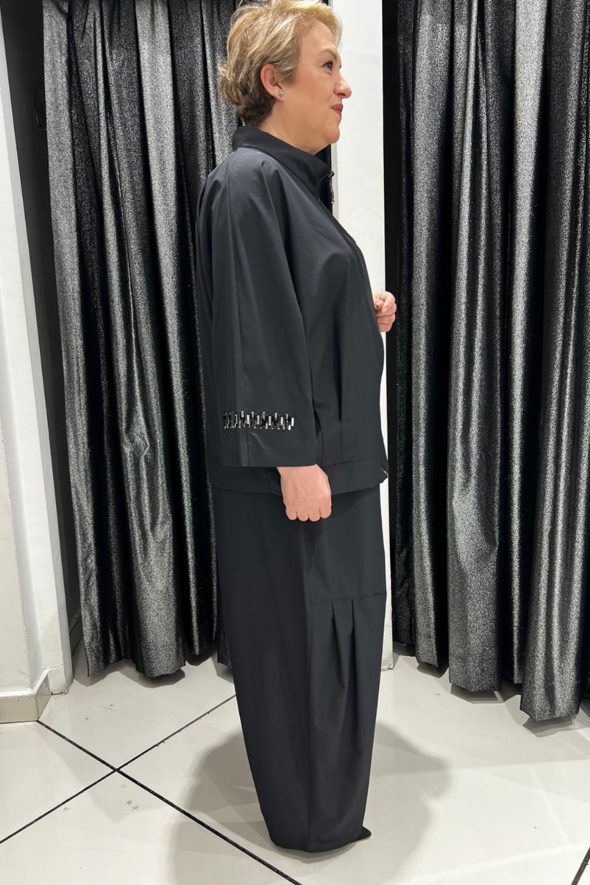 Selma Büyük Beden Şık Siyah Takım
