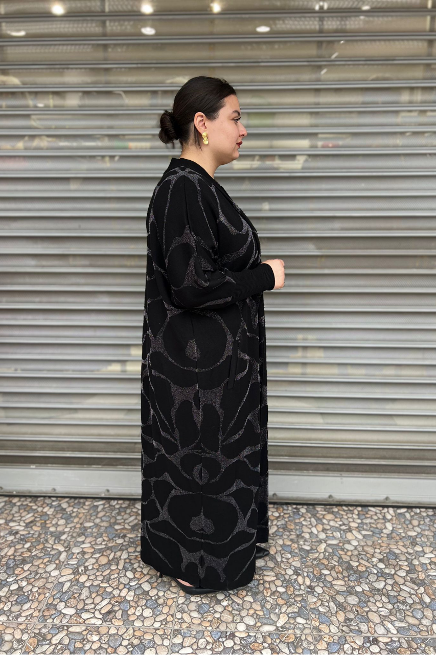 Selma Büyük Beden Tam Boy Tasarım Hırka