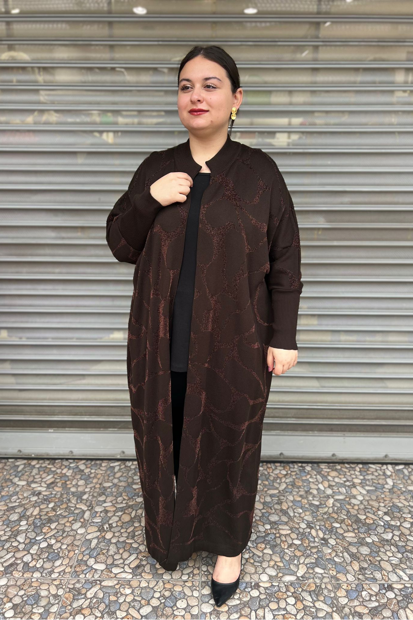 Selma Büyük Beden Tam Boy Tasarım Hırka
