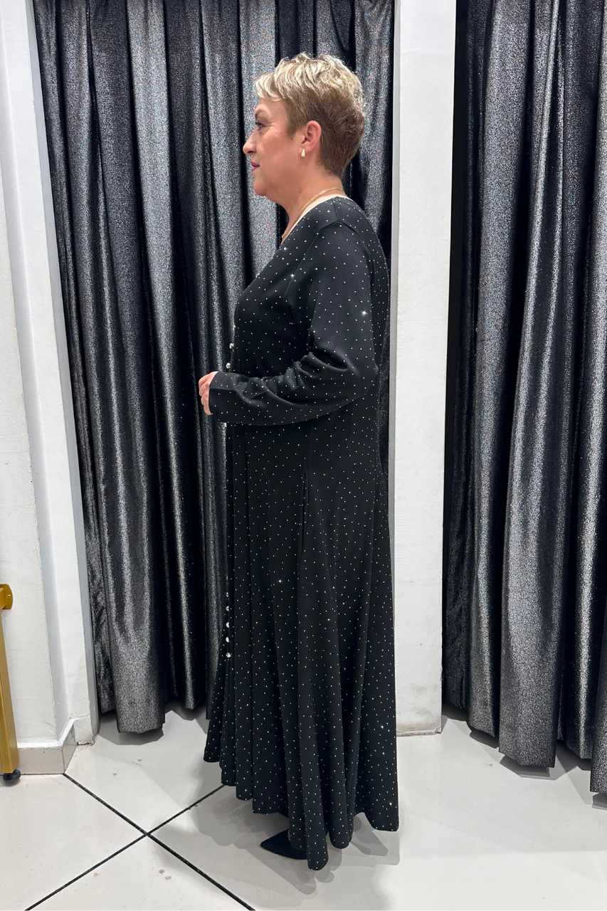Selma Büyük Beden Taş Detaylı Elbise