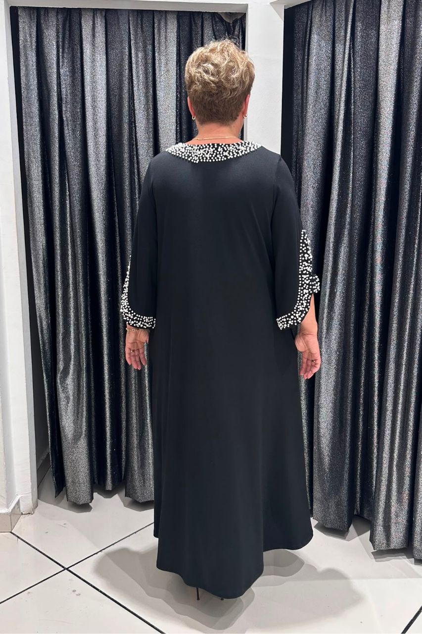 Selma Büyük Beden Taş Detaylı Şık Elbise