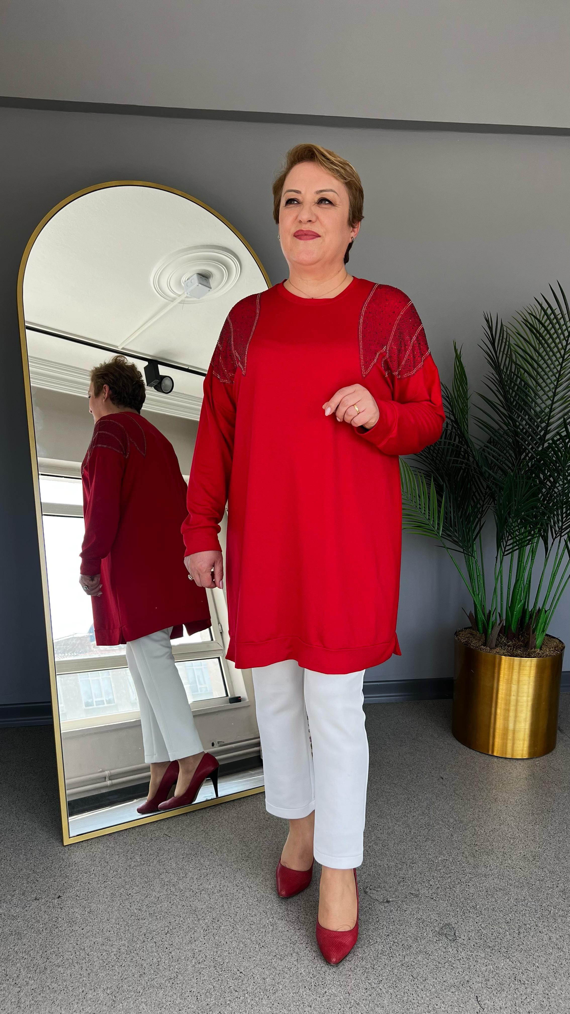 Selma Büyük Beden Taş İşlemeli Tunik