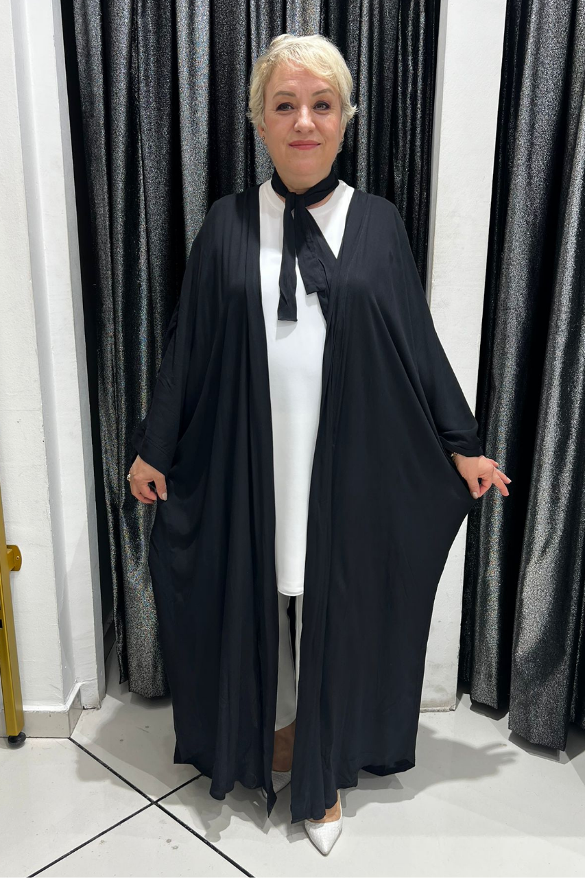 Selma Büyük Beden Tavus Kuşu Desenli Kimono