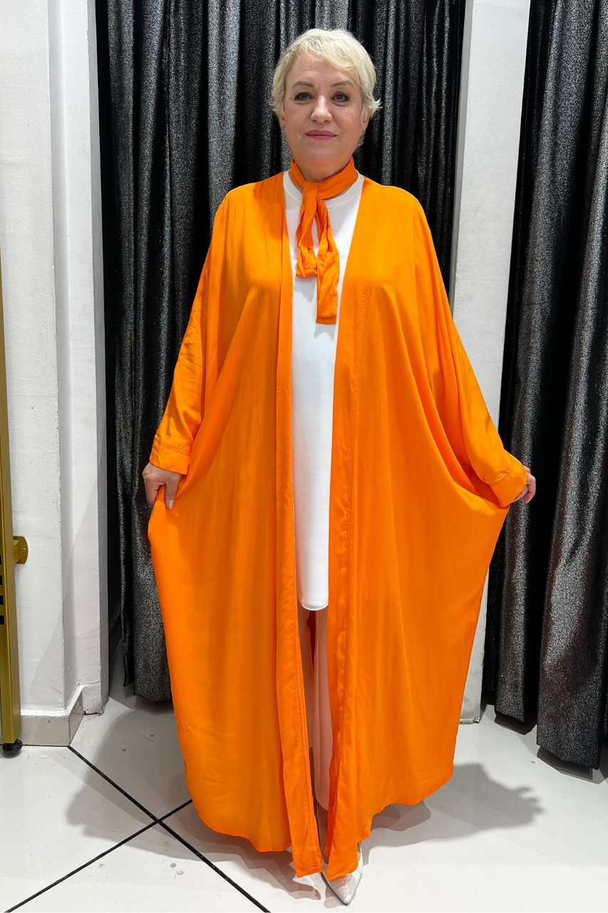 Selma Büyük Beden Tavus Kuşu Desenli Kimono