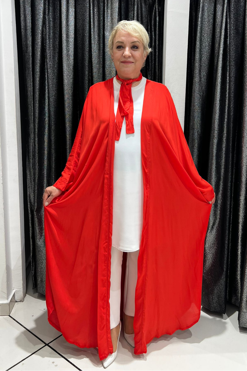 Selma Büyük Beden Tavus Kuşu Desenli Kimono