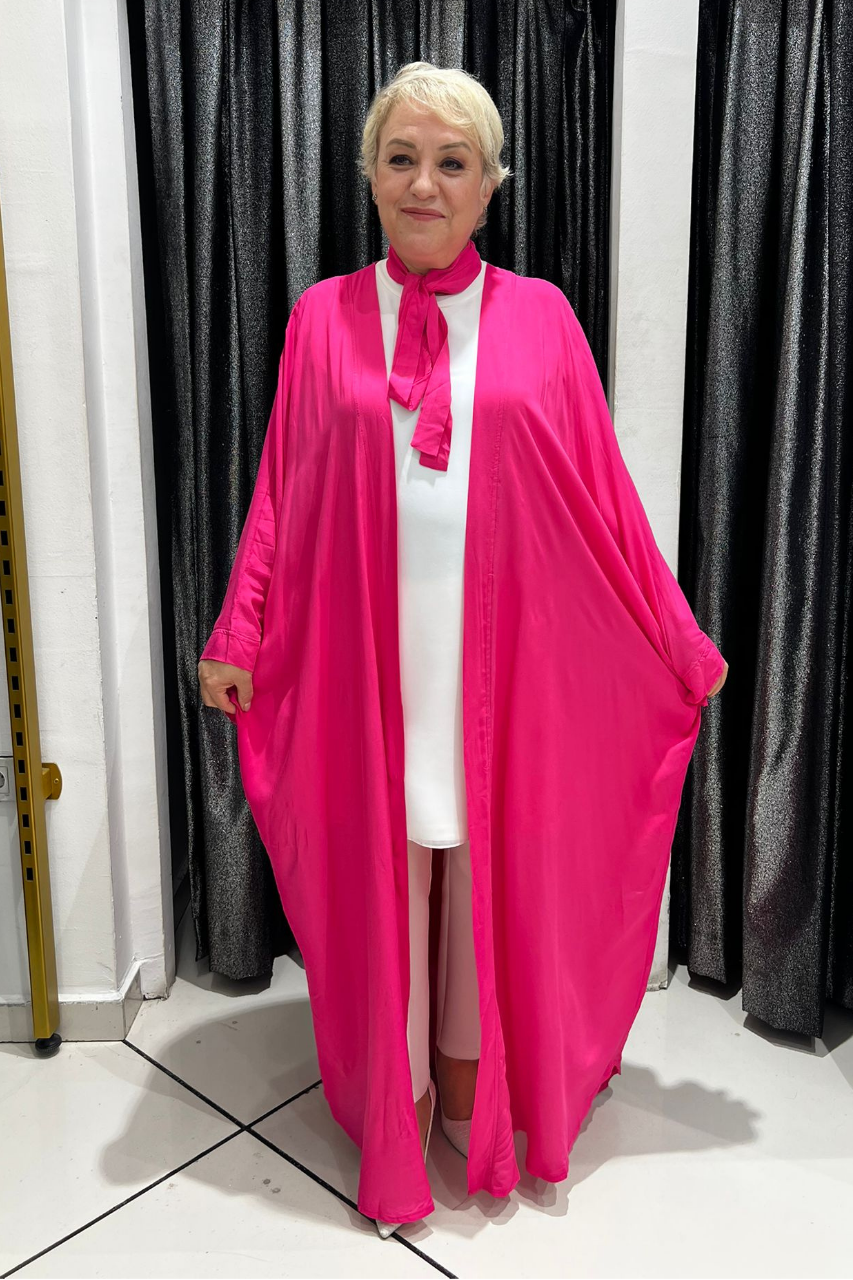 Selma Büyük Beden Tavus Kuşu Desenli Kimono