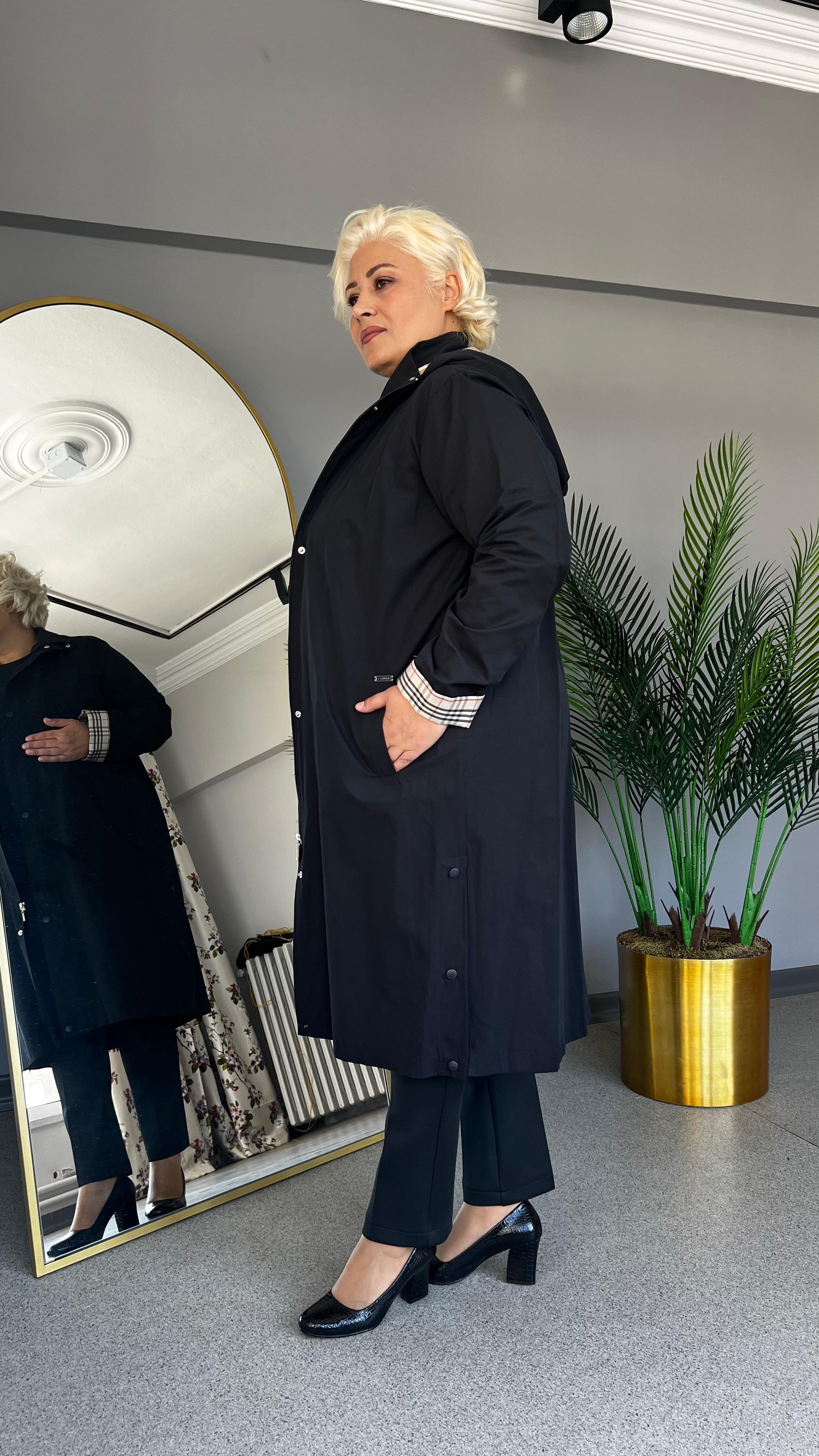 Selma Büyük Beden Trench