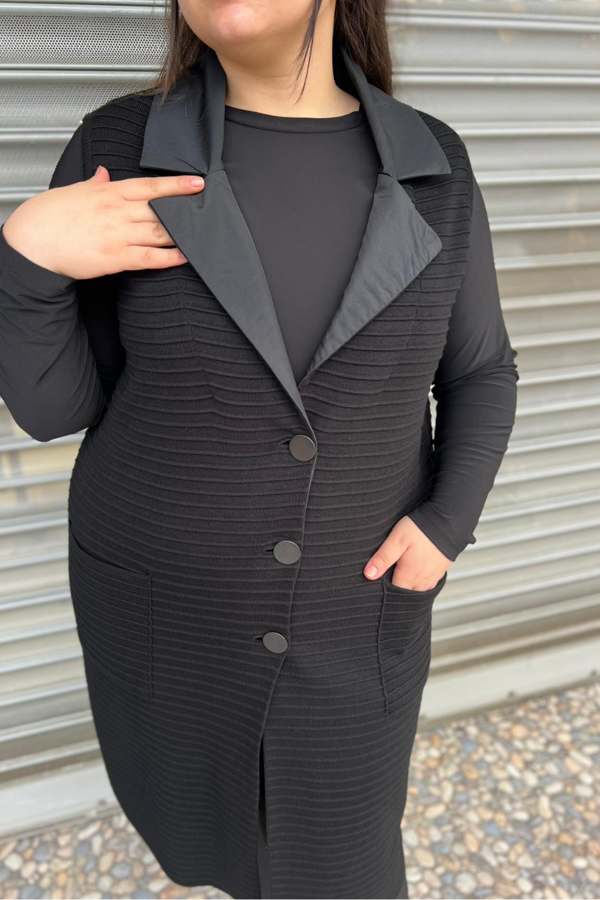 Selma Büyük Beden Triko Yelek