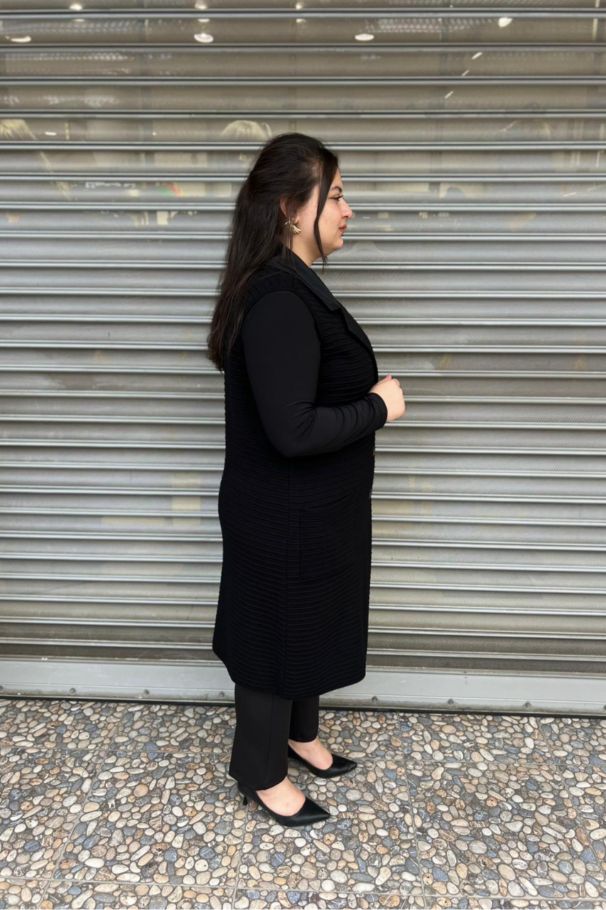 Selma Büyük Beden Triko Yelek