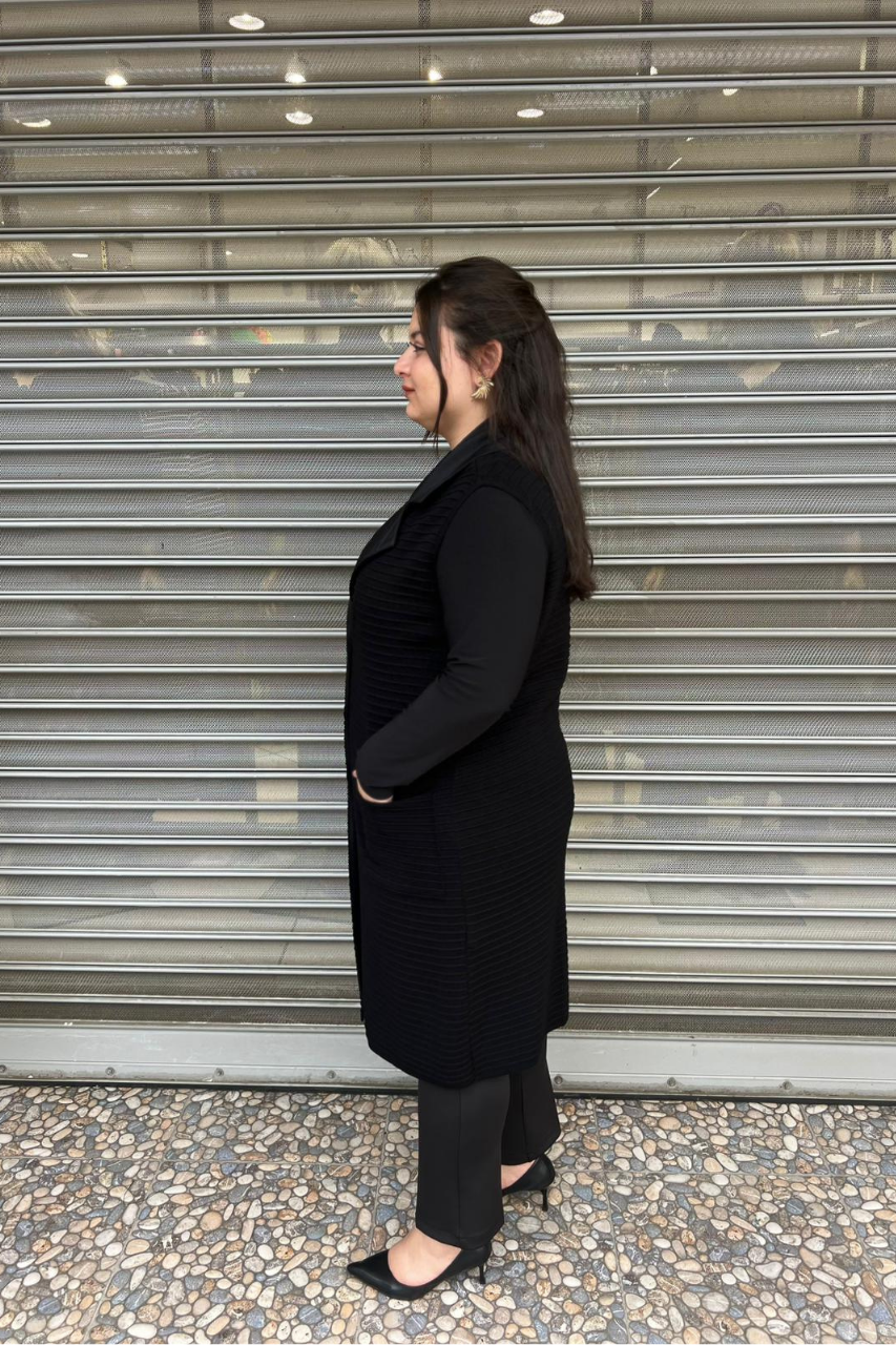 Selma Büyük Beden Triko Yelek