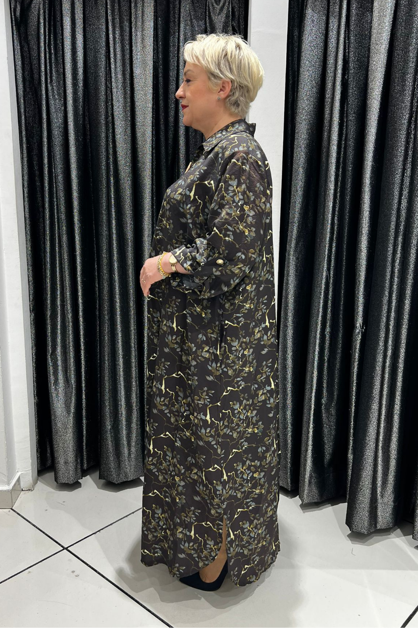 Selma Büyük Beden Yakalı Şık Elbise