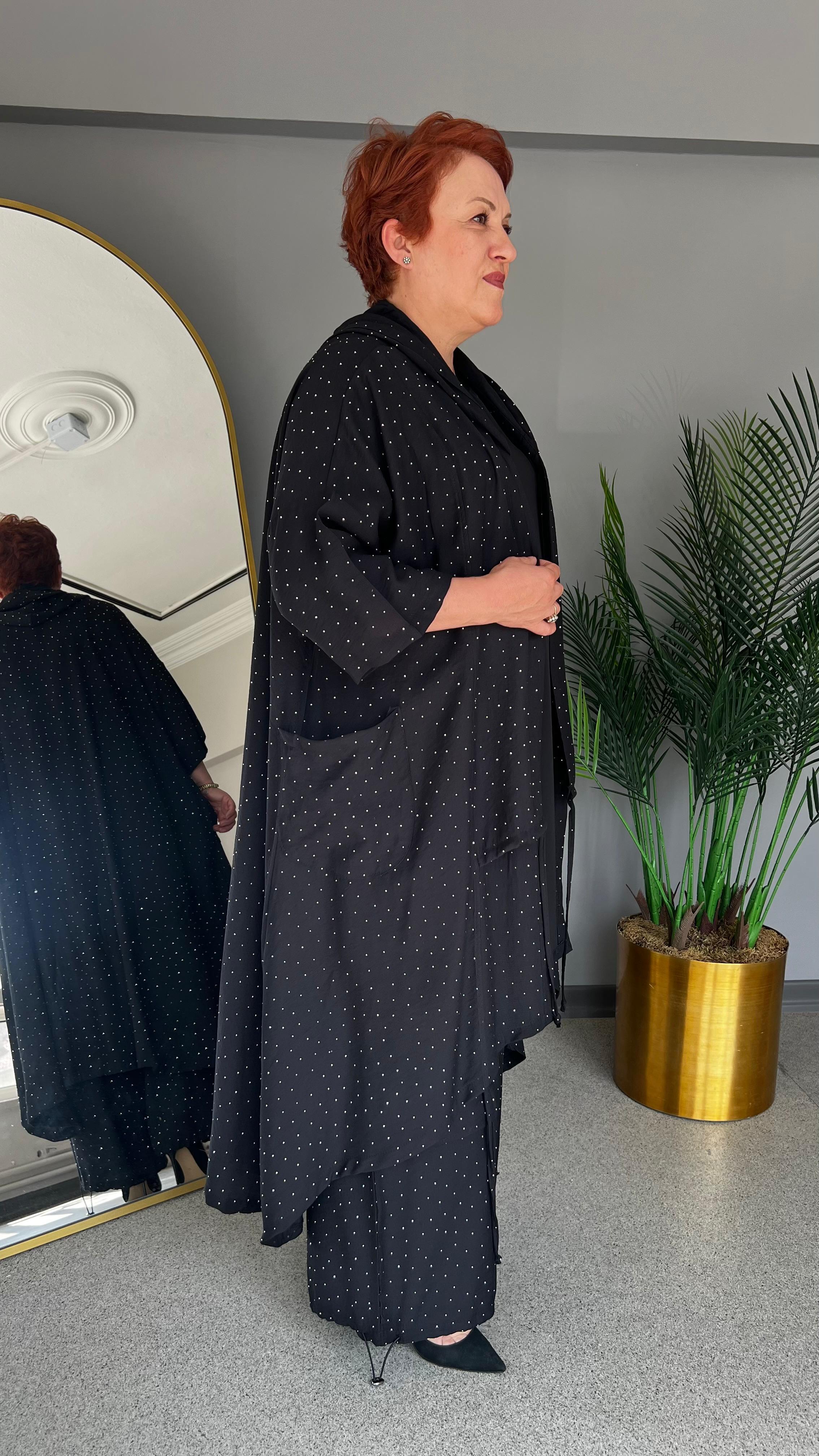 Selma Büyük Beden Yapıştırma Taş Detaylı Takım