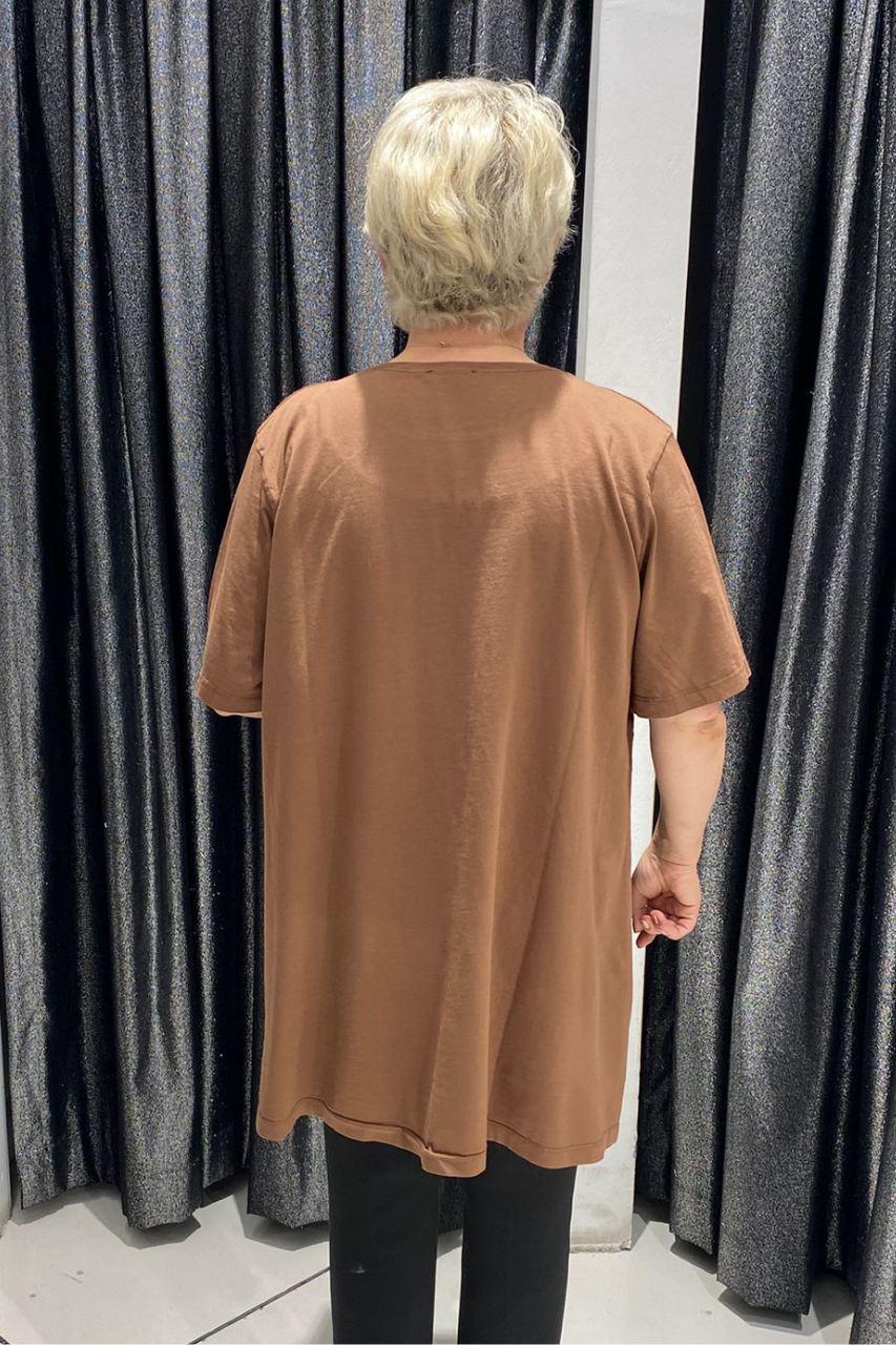 Selma Büyük Beden Yaprak Desenli T-Shirt