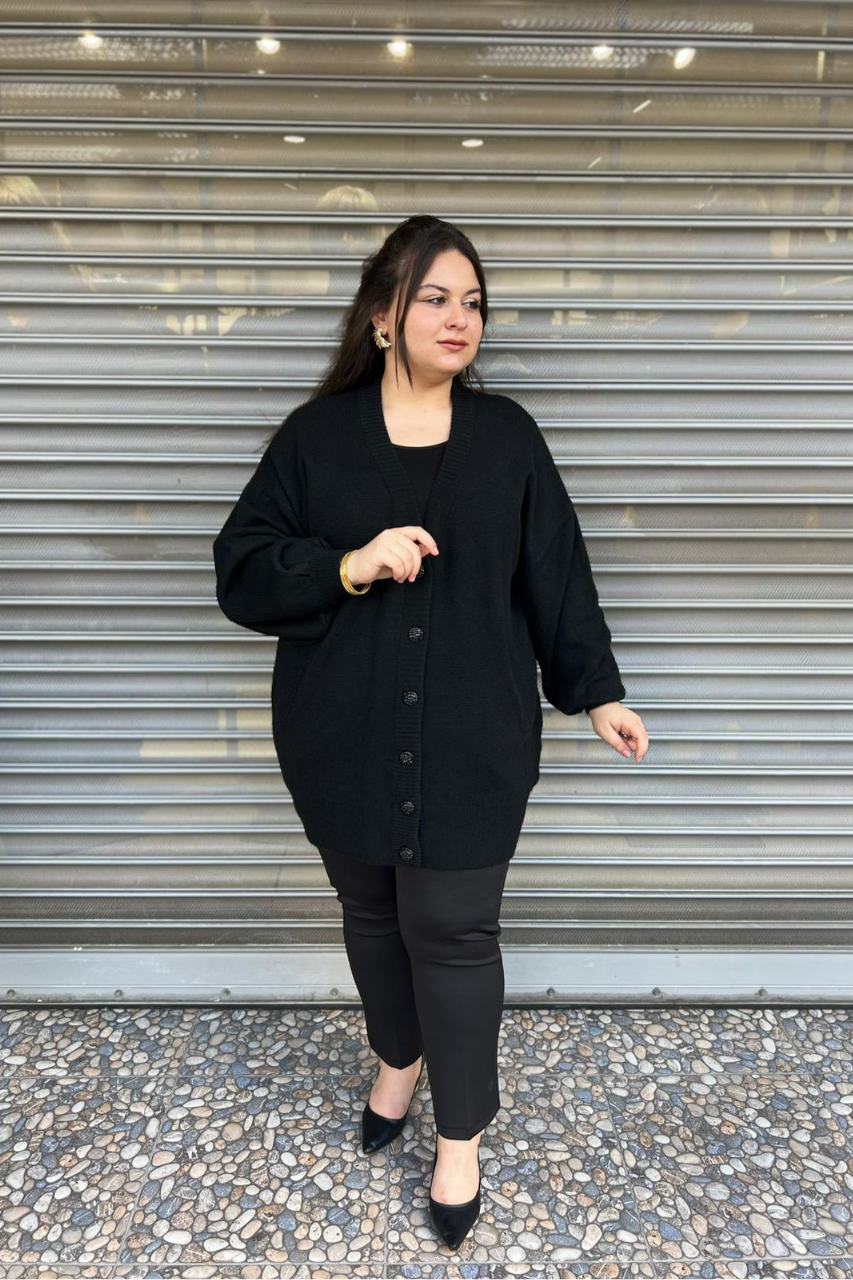 Selma Büyük Beden Yünlü Hırka
