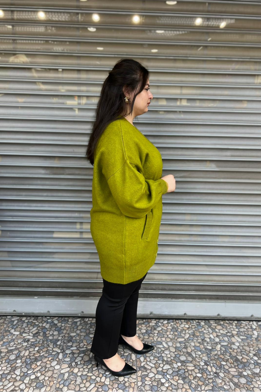 Selma Büyük Beden Yünlü Hırka