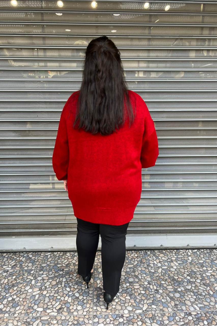 Selma Büyük Beden Yünlü Hırka