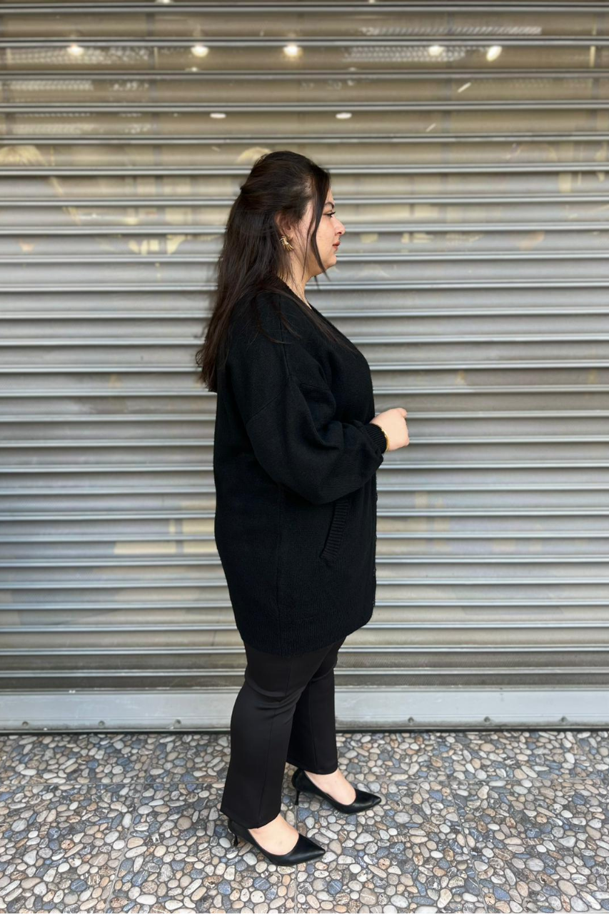 Selma Büyük Beden Yünlü Hırka