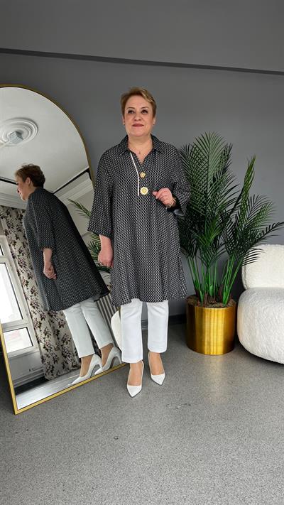 Selma Büyük Beden Desenli Bluz