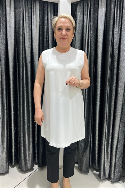 Selma Büyük Beden 90cm Kolsuz İçlik/Tunik