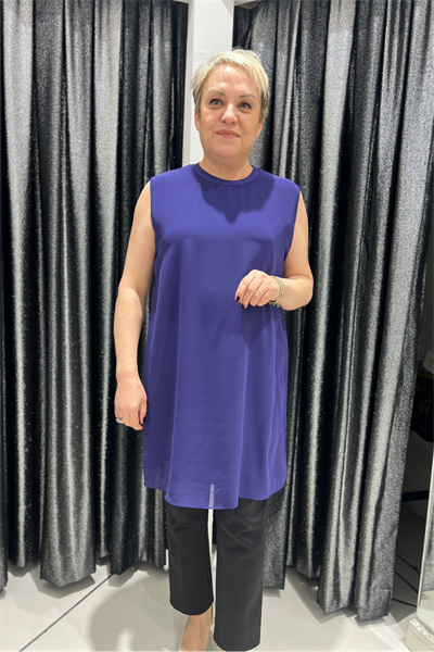 Selma Büyük Beden 90cm Kolsuz İçlik/Tunik