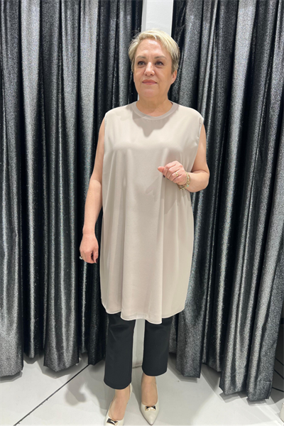 Selma Büyük Beden 90cm Kolsuz İçlik/Tunik