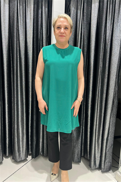 Selma Büyük Beden 90cm Kolsuz İçlik/Tunik