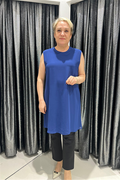 Selma Büyük Beden 90cm Kolsuz İçlik/Tunik