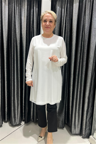 Selma Büyük Beden 90cm Uzun Kol İçlik/Tunik