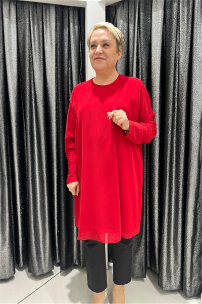 Selma Büyük Beden 90cm Uzun Kol İçlik/Tunik