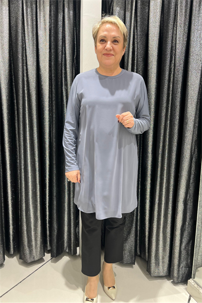 Selma Büyük Beden 90cm Uzun Kol İçlik/Tunik