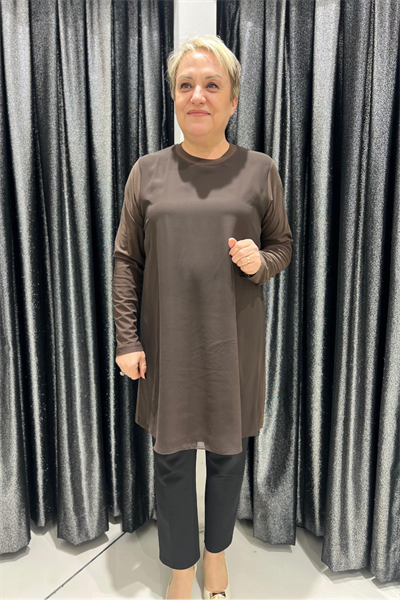 Selma Büyük Beden 90cm Uzun Kol İçlik/Tunik