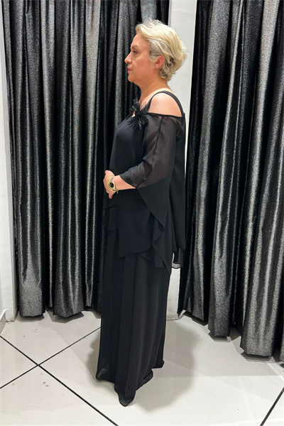 Selma Büyük Beden Asimetrik Kesim Şifon Takım