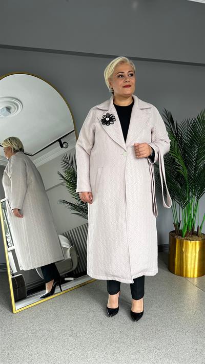 Selma Büyük Beden Astarsız Kapitone Kap