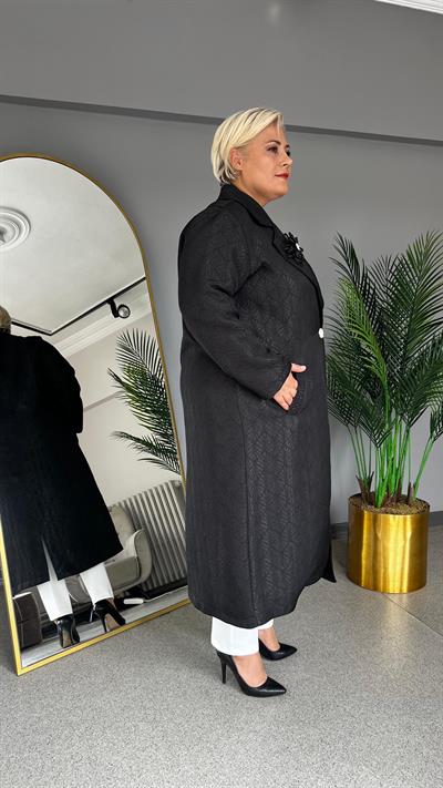 Selma Büyük Beden Astarsız Kapitone Kap